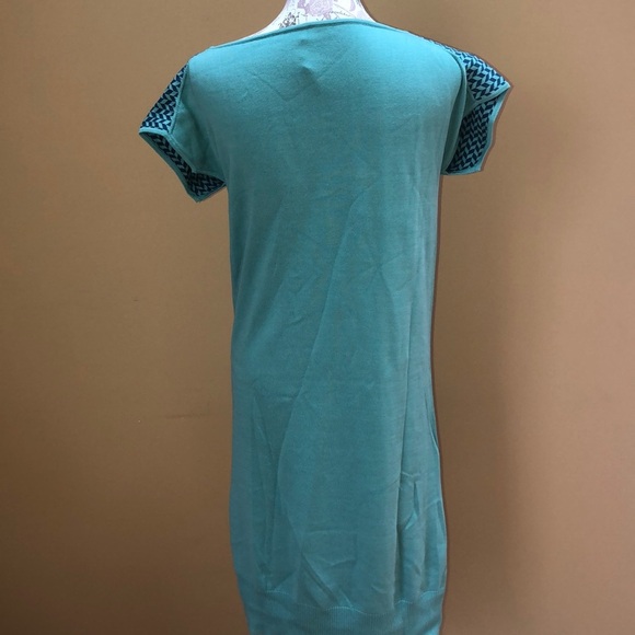Tia Cibani Teal Sweater Sheath Dress 2 - Picture 5 of 6
